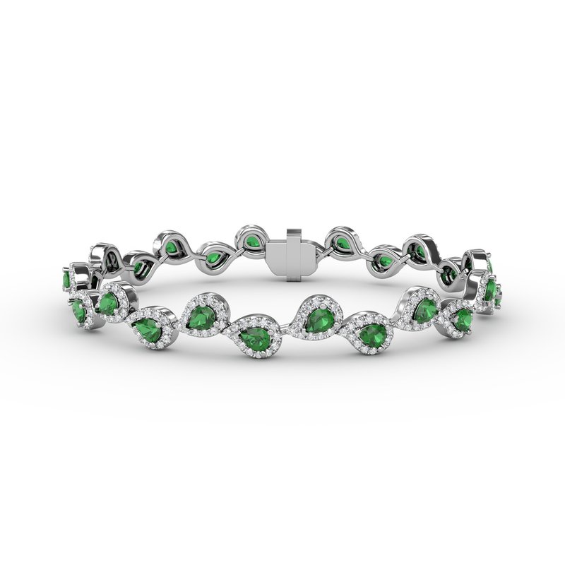 Decorated Emerald and Diamond Bracelet B1601E - TBird