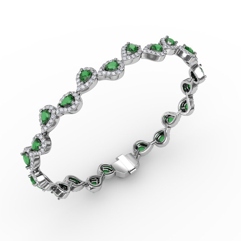 Decorated Emerald and Diamond Bracelet B1601E - TBird