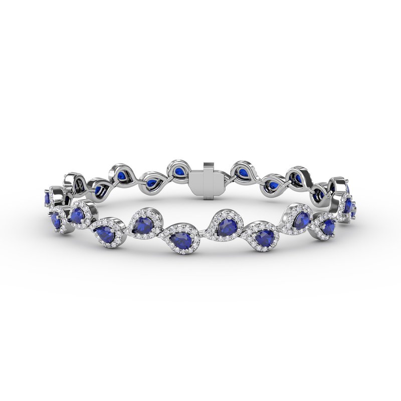 Decorated Sapphire and Diamond Bracelet B1601S - TBird