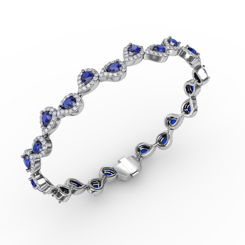 Decorated Sapphire and Diamond Bracelet B1601S - TBird