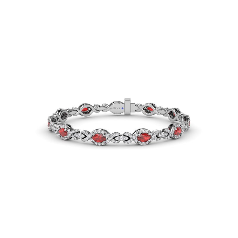Love Knot Ruby and Diamond Bracelet B1884R - TBird
