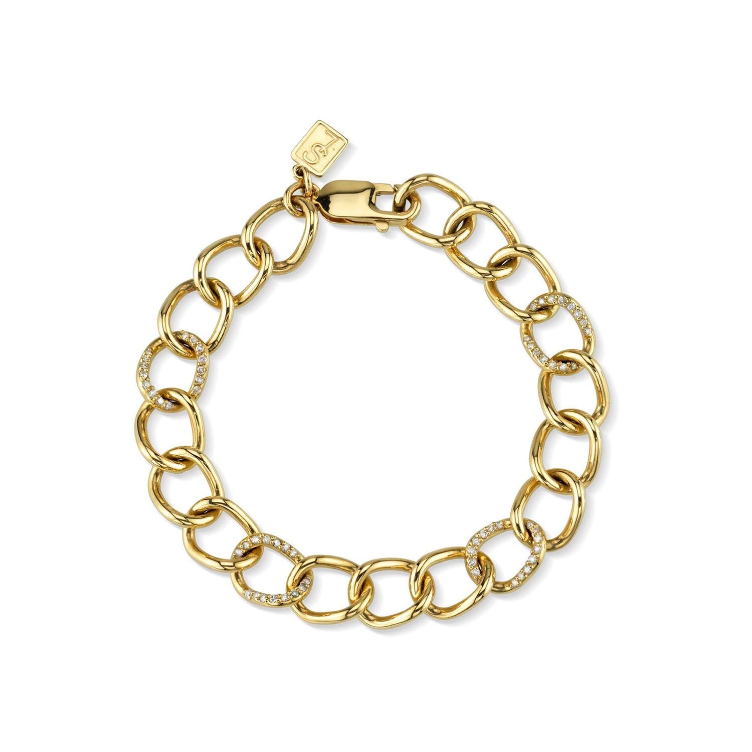 14K Gold Diamond Brooklyn Chain Link Bracelet  BG000438 - TBird
