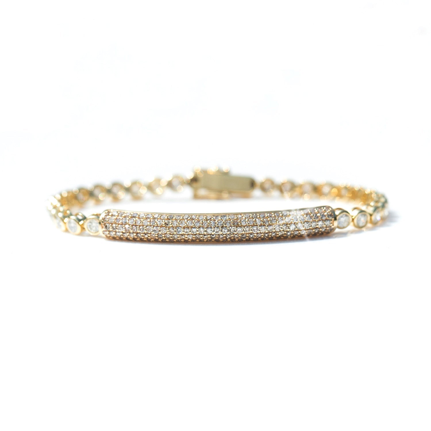 14k Roll Bar Diamond Tennis Bracelet  BG000666 - TBird