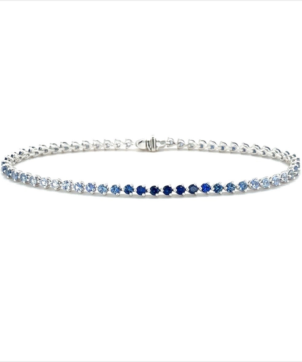Blue Sapphire Line Bracelet 238-JSA