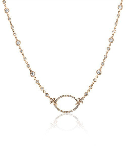 Diamond Bezel Chain with Marquise Shaped Clasp 501-JSA