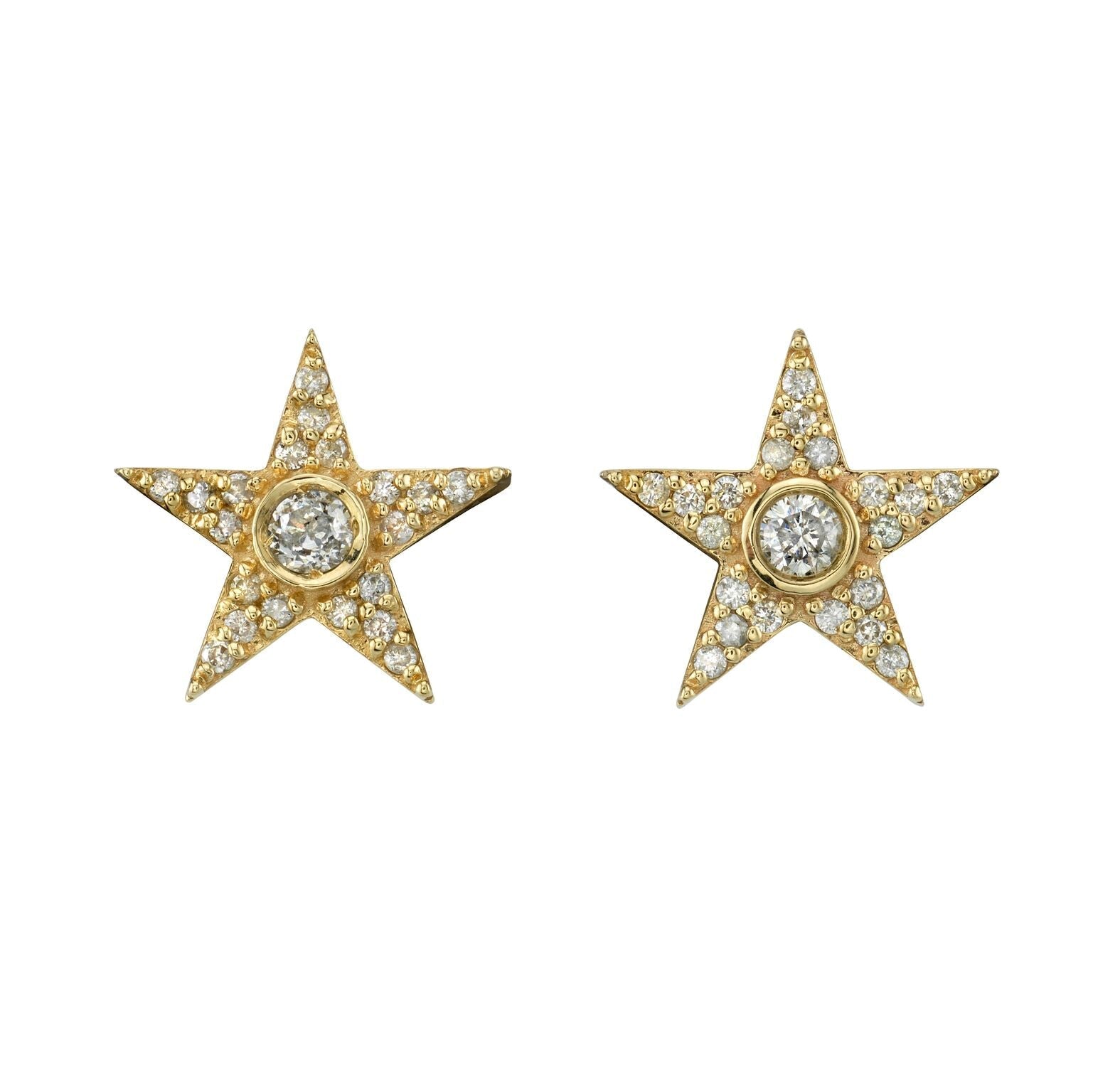 14K Gold Star Stud Earrings EG000023 - TBird