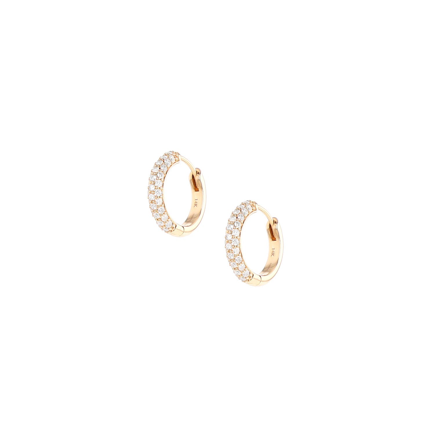 14k Diamond Huggie Hoops - 15mm  EG000261 - TBird