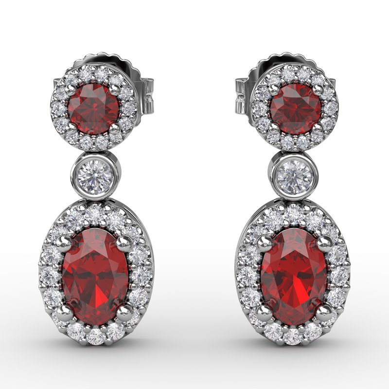 Set the Scene Ruby and Diamond Dangle Earrings ER1624R - TBird