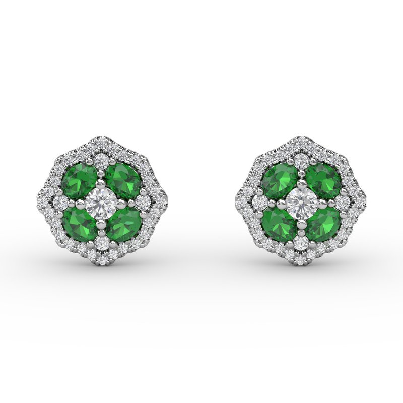 Striking Emerald and Diamond Stud Earrings ER1690E - TBird