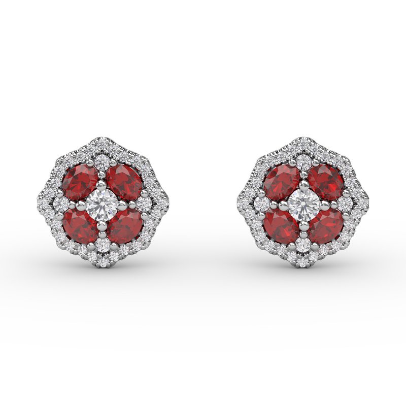 Striking Ruby and Diamond Stud Earrings ER1690R - TBird