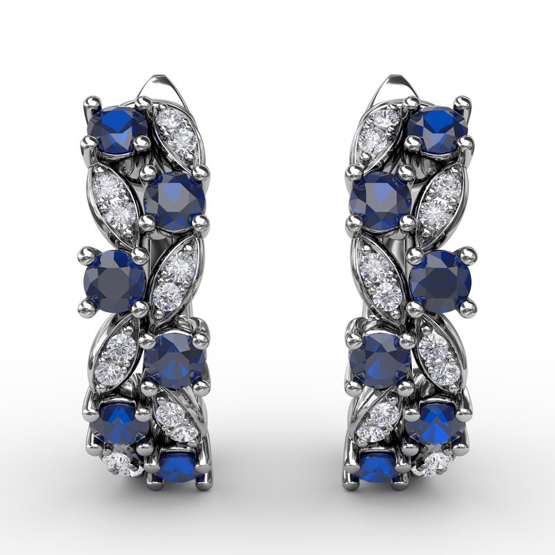 Clustered Sapphire and Diamond Earrings ER1736S - TBird