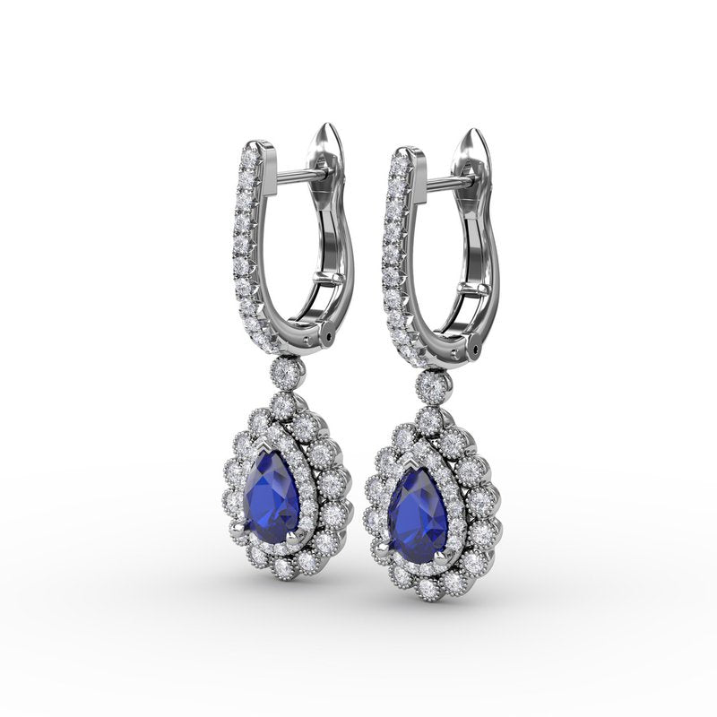 Pear-Shaped Sapphire and Diamond Earrings ER1767S - TBird