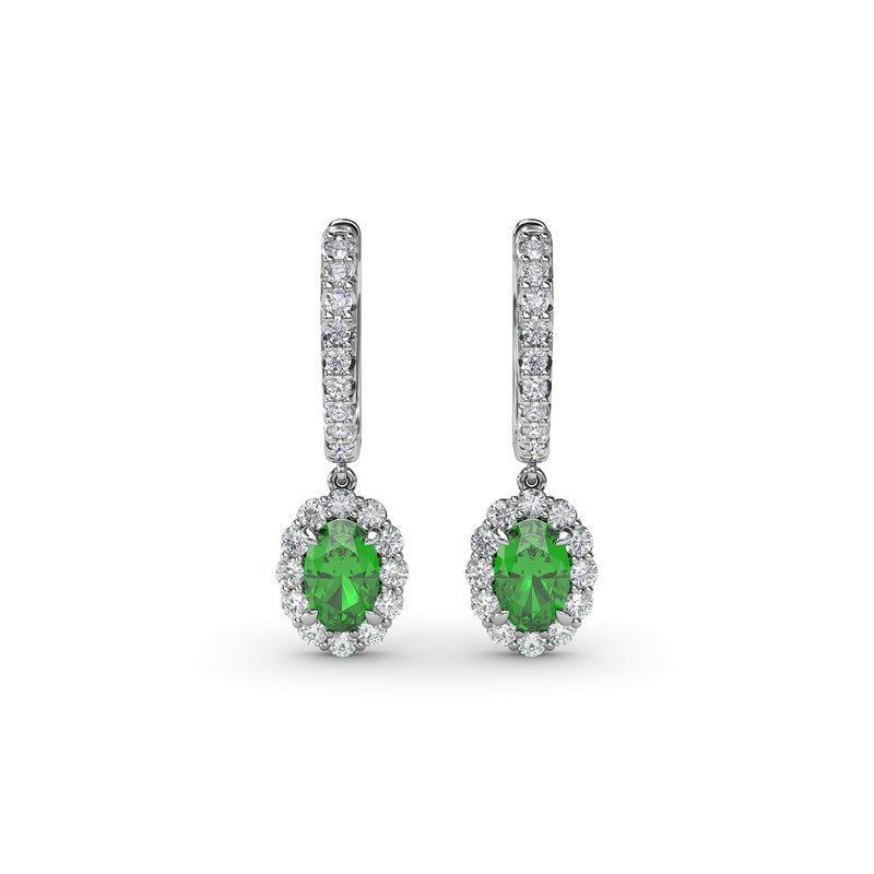 Dazzling Emerald and Diamond Drop Earrings ER1834E - TBird