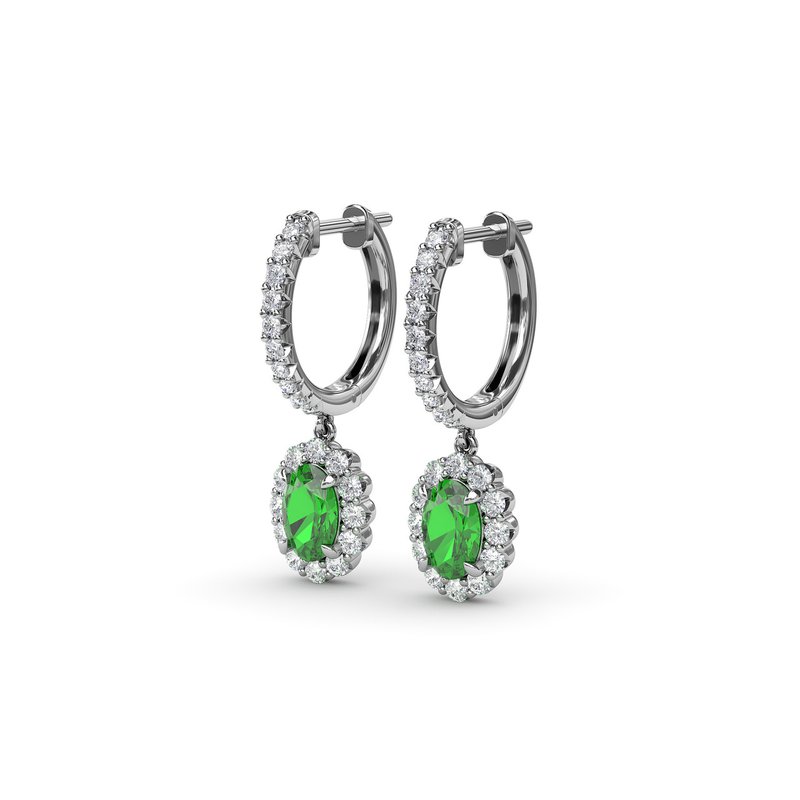 Dazzling Emerald and Diamond Drop Earrings ER1834E - TBird