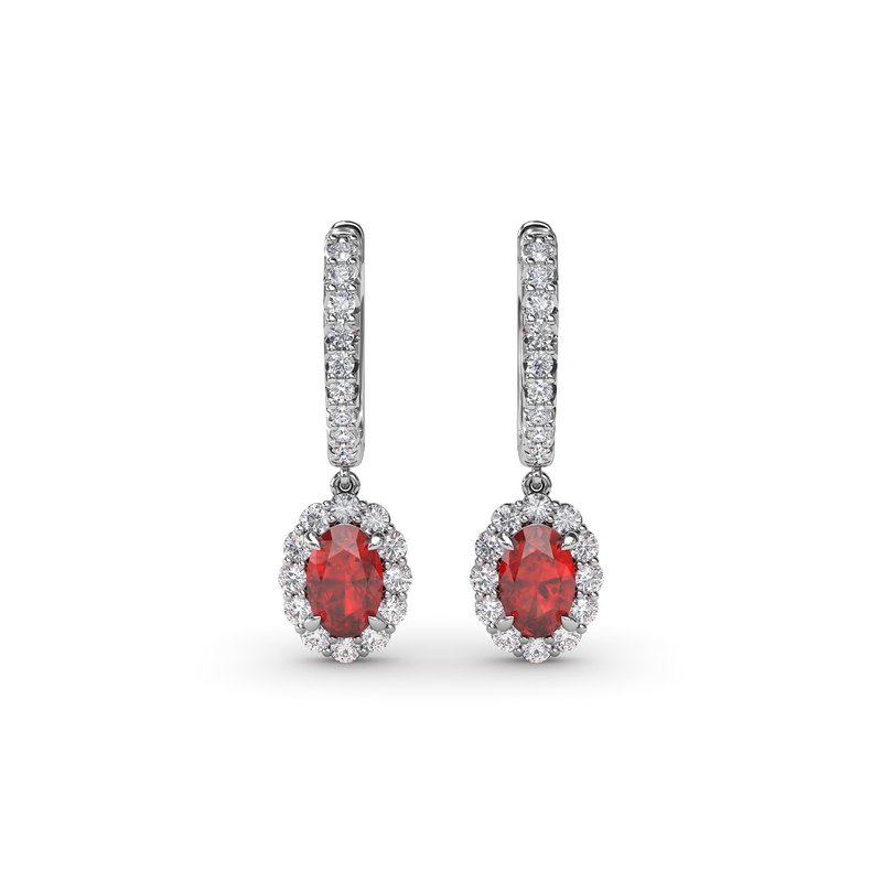 Dazzling Ruby and Diamond Drop Earrings ER1834R - TBird