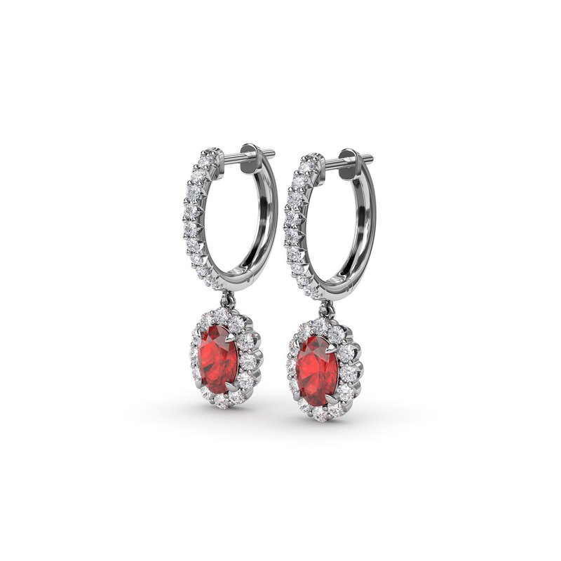 Dazzling Ruby and Diamond Drop Earrings ER1834R - TBird