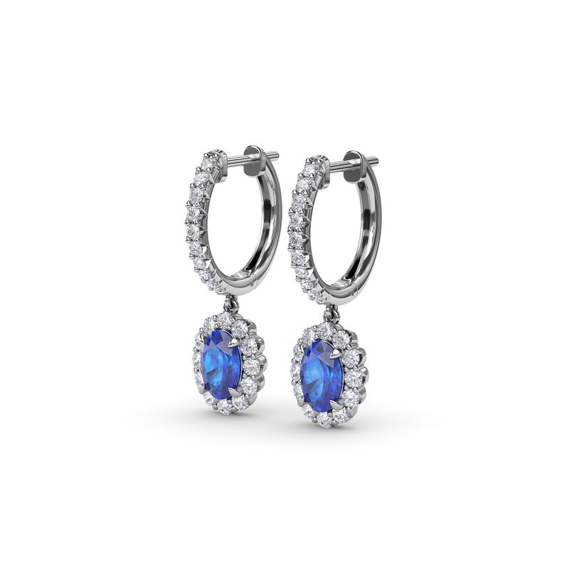 Dazzling Sapphire and Diamond Drop Earrings ER1834S - TBird