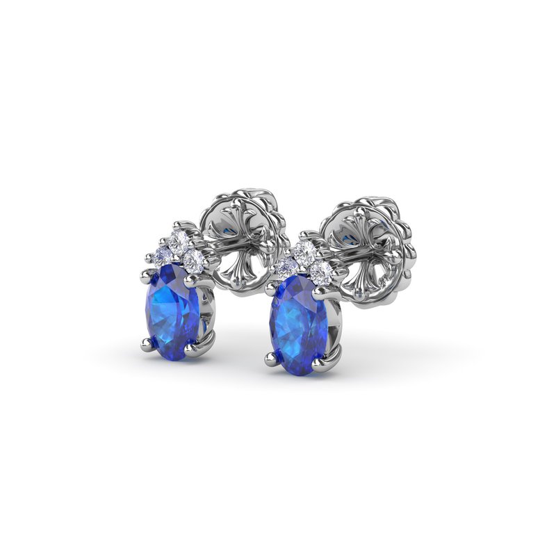 Oval Sapphire and Diamond Stud Earrings ER1857S - TBird