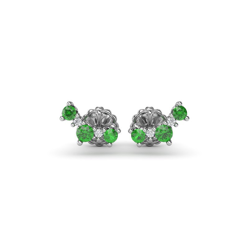 Five Stone Emerald and Diamond Climber Earrings ER1871E - TBird