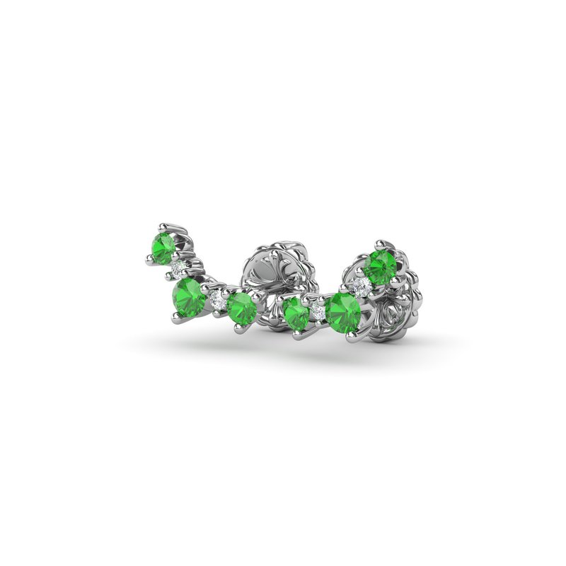 Five Stone Emerald and Diamond Climber Earrings ER1871E - TBird