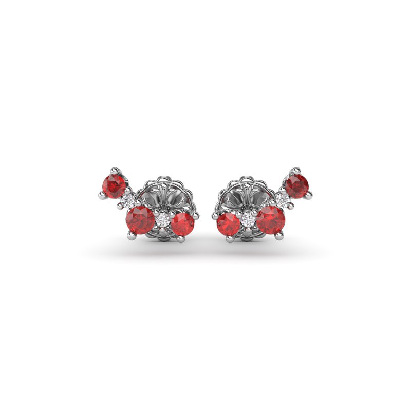 Five Stone Ruby and Diamond Climber Earrings ER1871R - TBird