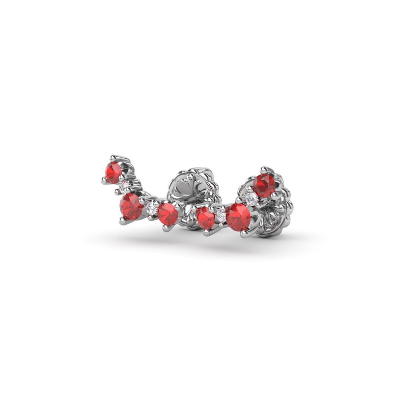 Five Stone Ruby and Diamond Climber Earrings ER1871R - TBird