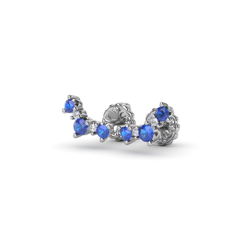 Five Stone Sapphire and Diamond Climber Earrings ER1871S - TBird