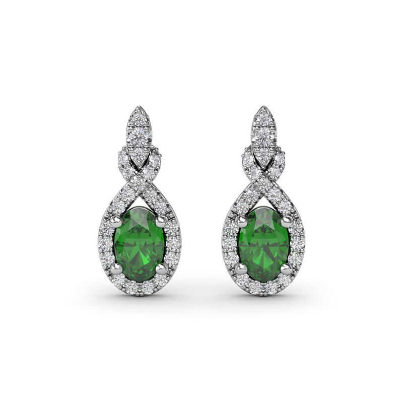 Love Knot Emerald and Diamond Earrings ER1884E - TBird