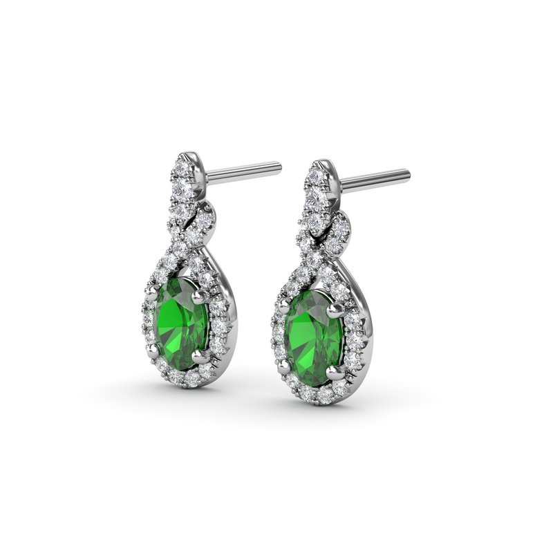 Love Knot Emerald and Diamond Earrings ER1884E - TBird