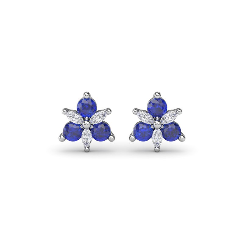 Trio Stud Sapphire and Diamond Earrings ER1894S - TBird