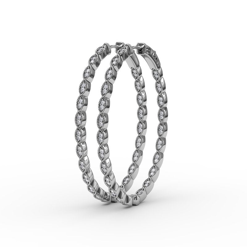 Flawless Filigree Diamond Hoops ER4952 - TBird