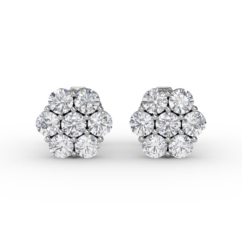 Magnolia Floral Diamond Stud Earrings ER5032 - TBird