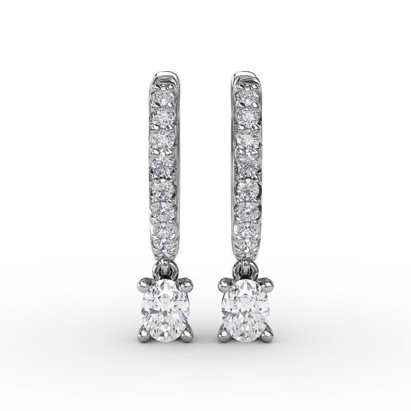Oval Diamond Drop Earrings ER5067 - TBird