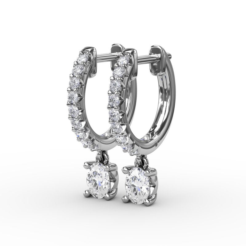 Oval Diamond Drop Earrings ER5067 - TBird