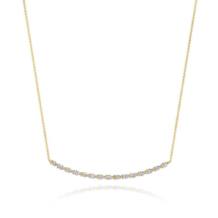 Stilla | Pear Diamond Necklace in 18k Yellow Gold FN67517Y