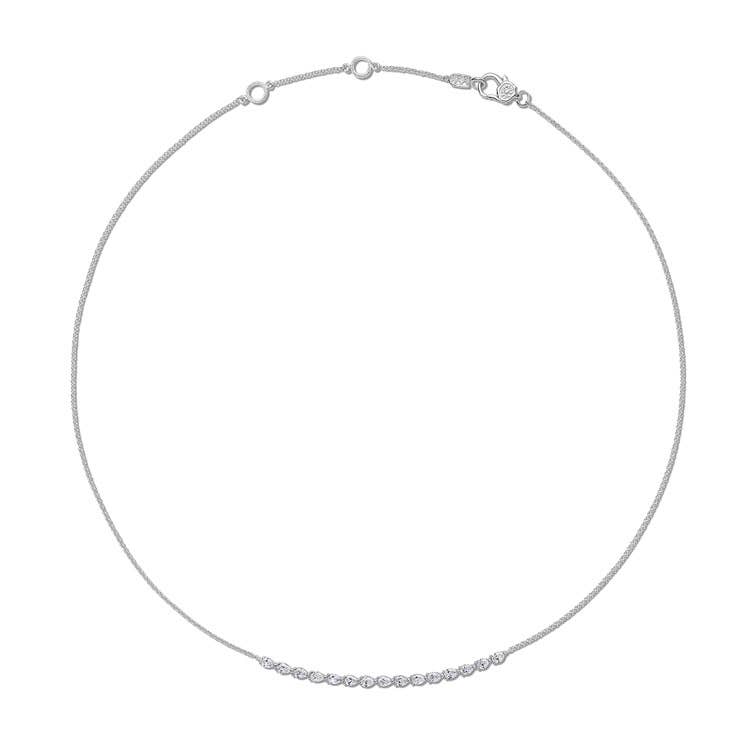 Stilla | Pear Diamond Necklace in 18k White Gold FN67517