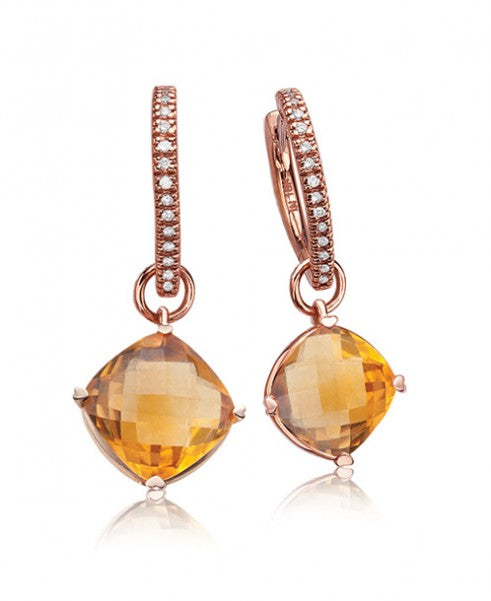 Heart hoops with Citrine Cushion Drops 378-JSA