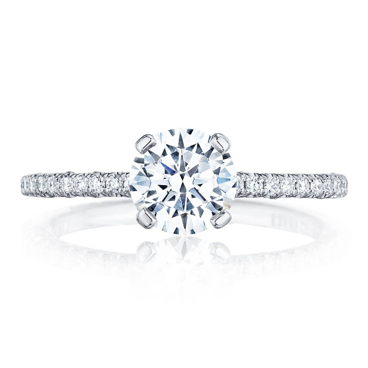 Petite Crescent | Round Solitaire Engagement Ring HT254515RD7