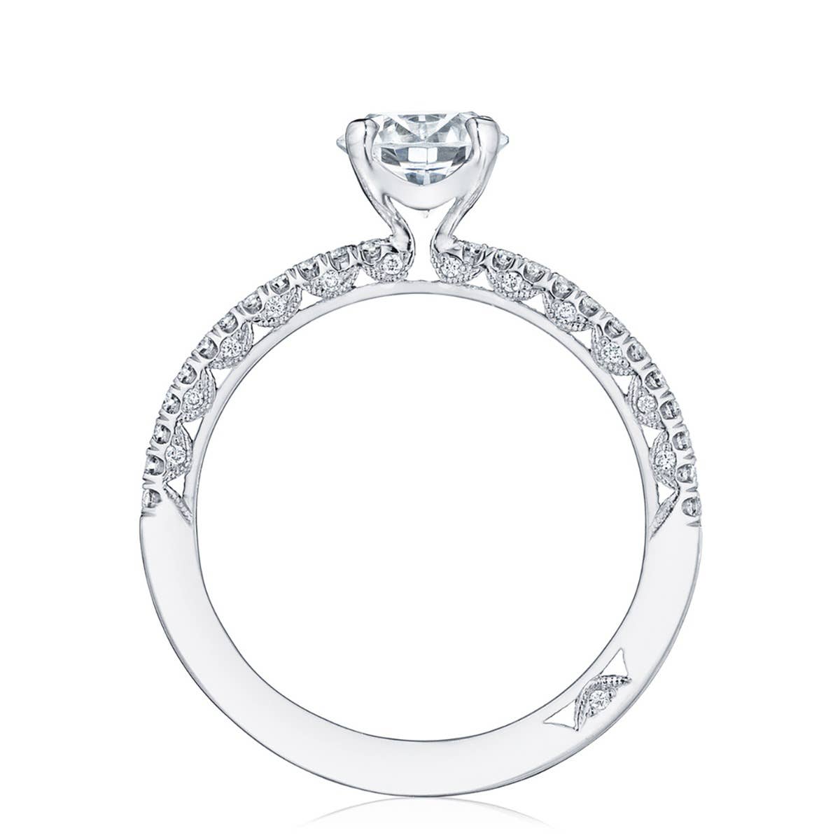 Petite Crescent | Round Solitaire Engagement Ring HT254515RD7