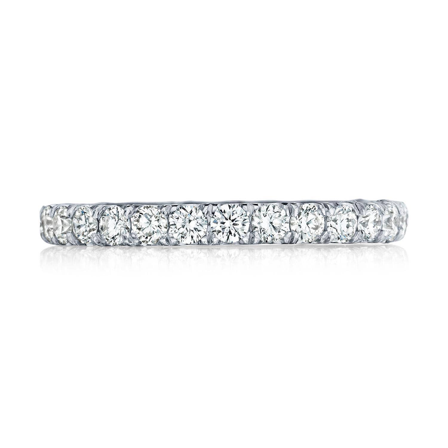 Petite Crescent | French Pavé Diamond Wedding Band - 2.5mm HT254525B