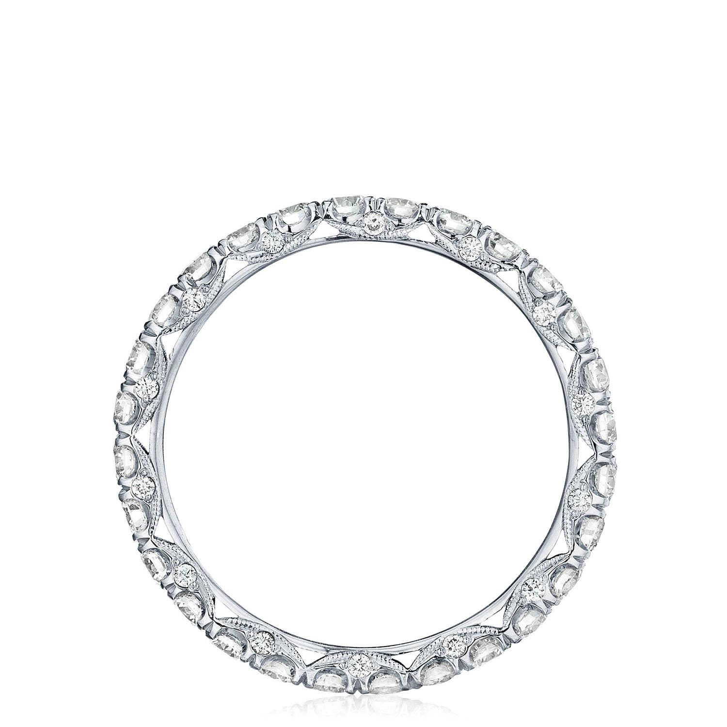 Petite Crescent | French Pavé Diamond Wedding Band - 2.5mm HT254525B