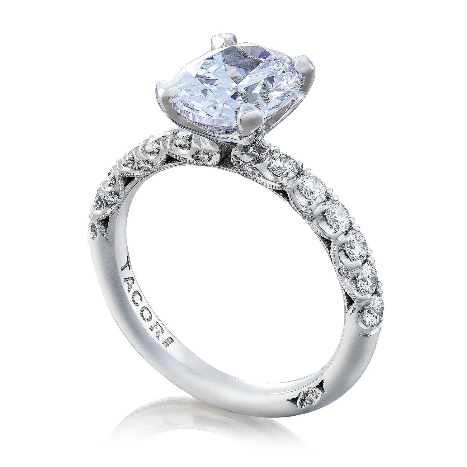 Petite Crescent | Oval Solitaire Engagement Ring HT254525OV95X75