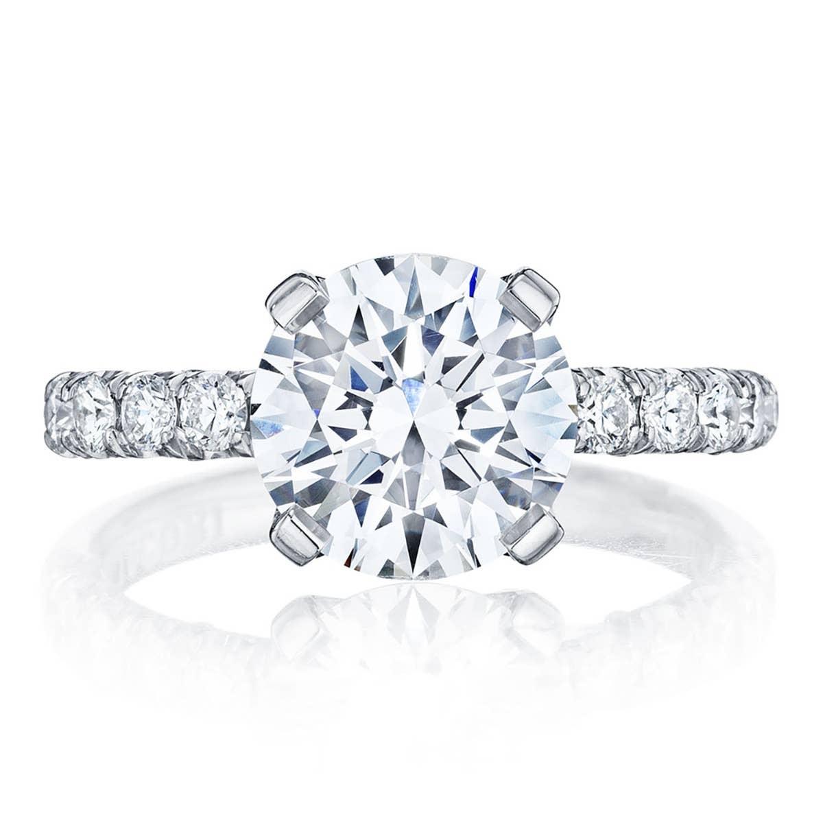 Petite Crescent | Round Solitaire Engagement Ring HT254525RD8