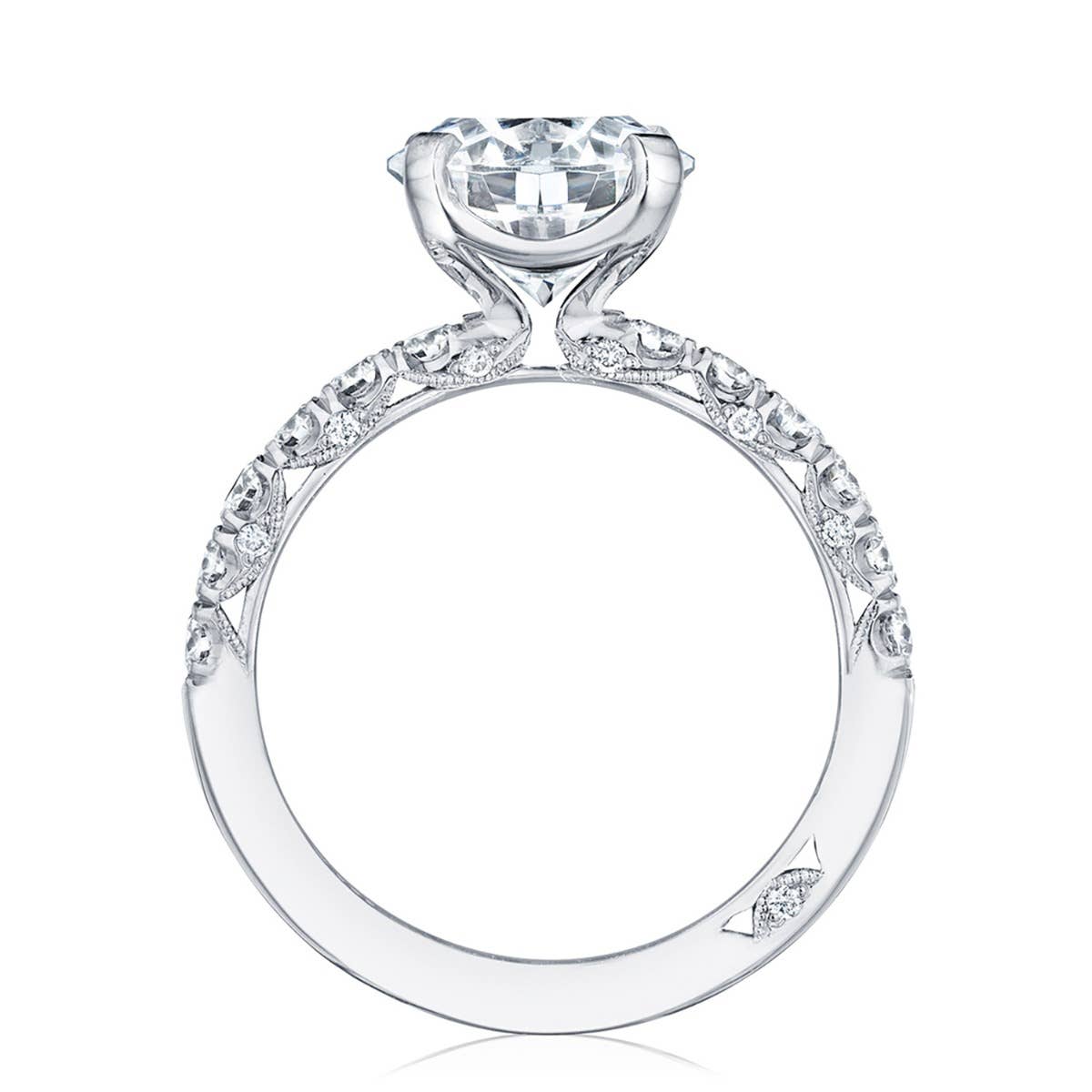 Petite Crescent | Round Solitaire Engagement Ring HT254525RD8