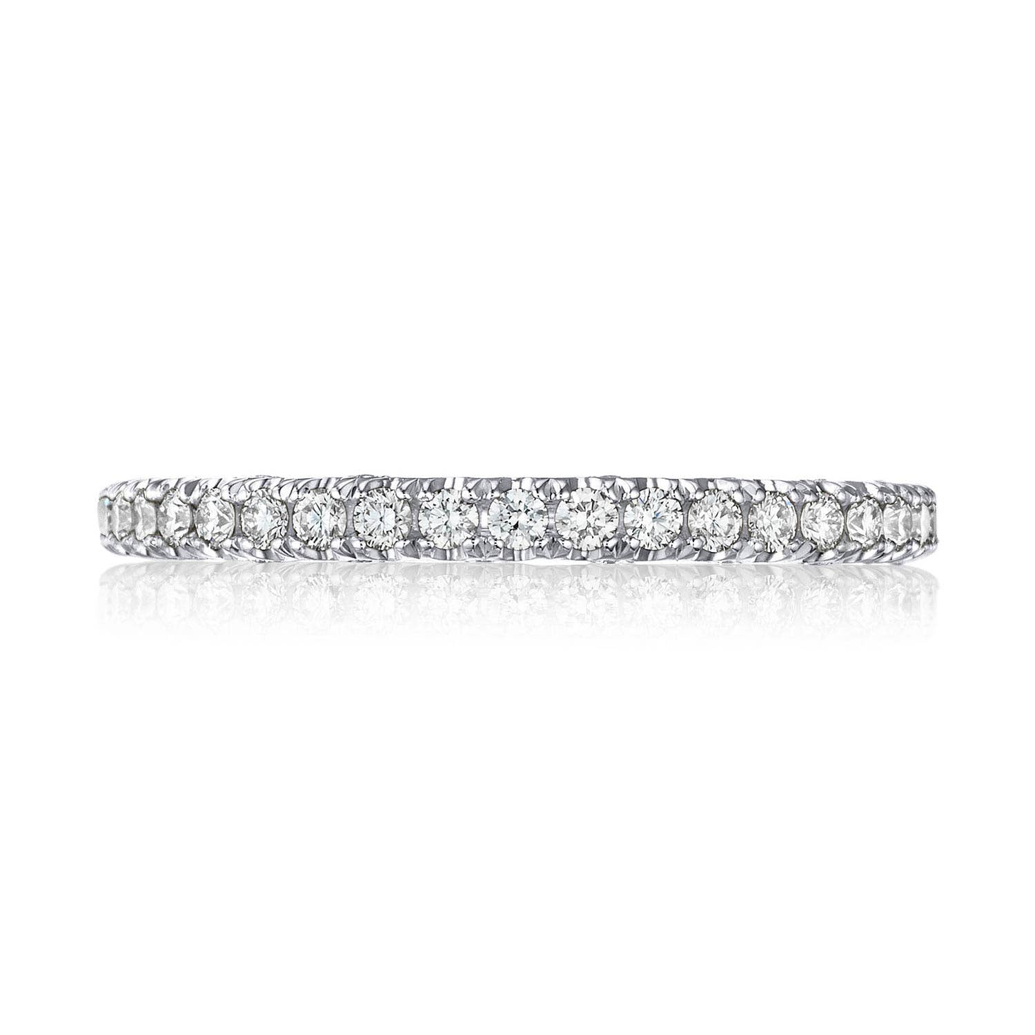 Petite Crescent | French Pavé Diamond Wedding Band - 2mm HT2545B12