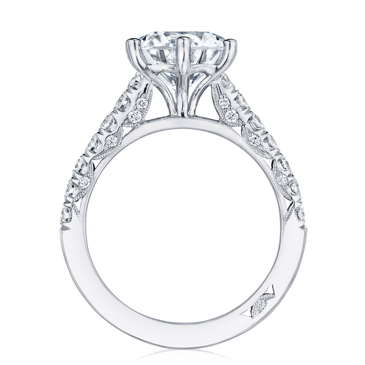 Petite Crescent | Round Solitaire Engagement Ring HT254625RD9