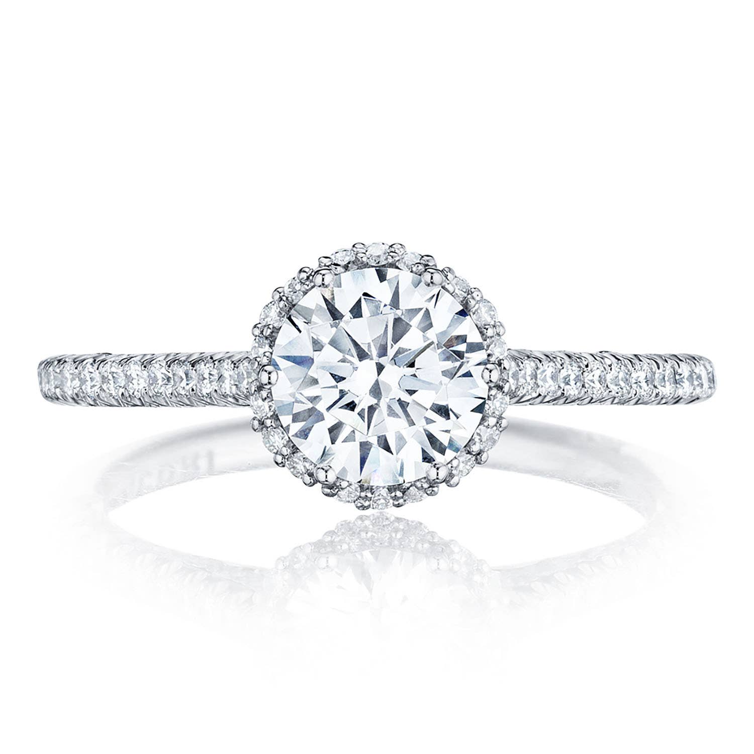 Petite Crescent | Round Bloom Engagement Ring HT254715RD65