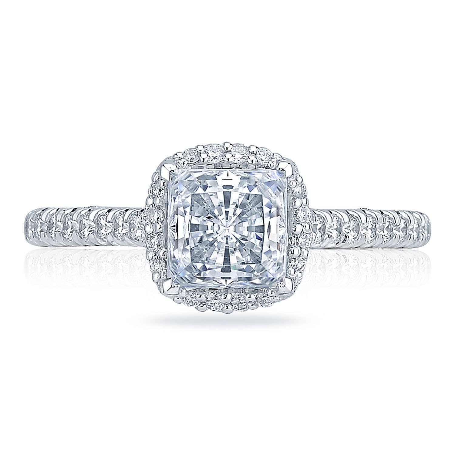 Petite Crescent | Princess with Cushion Bloom Engagement Ring HT2547PR6