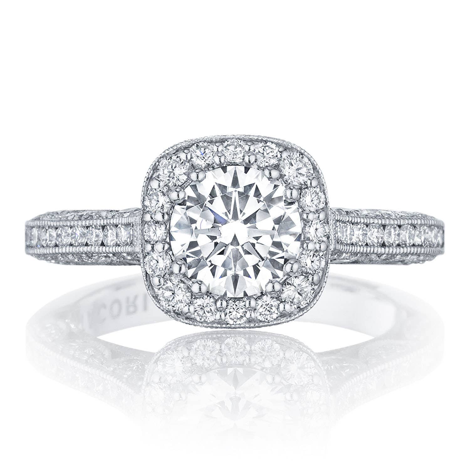 Classic Crescent | Round with Cushion Bloom Engagement Ring HT2550CU65