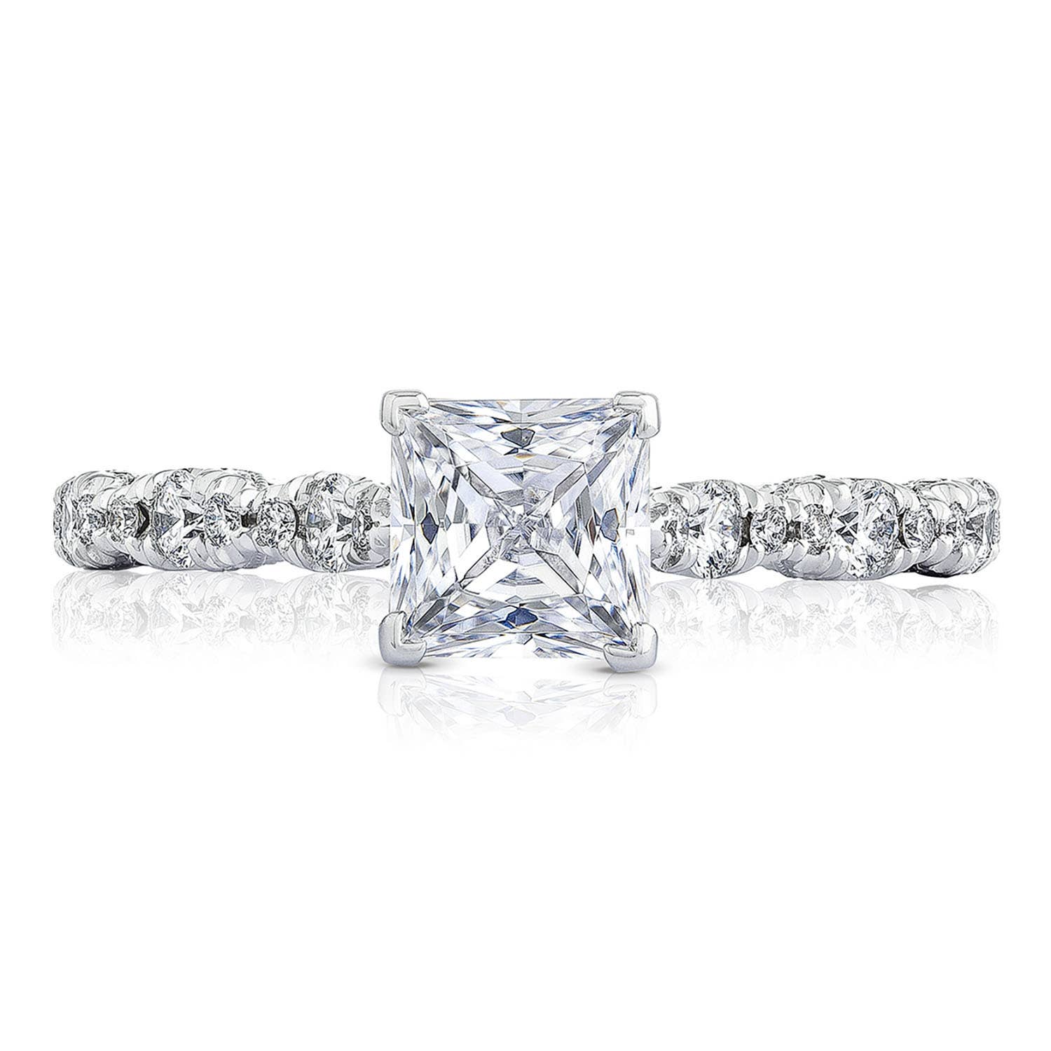 Petite Crescent | Princess Solitaire Engagement Ring HT2558PR55